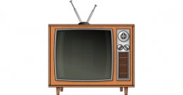television with Rabbit Ears Antenna